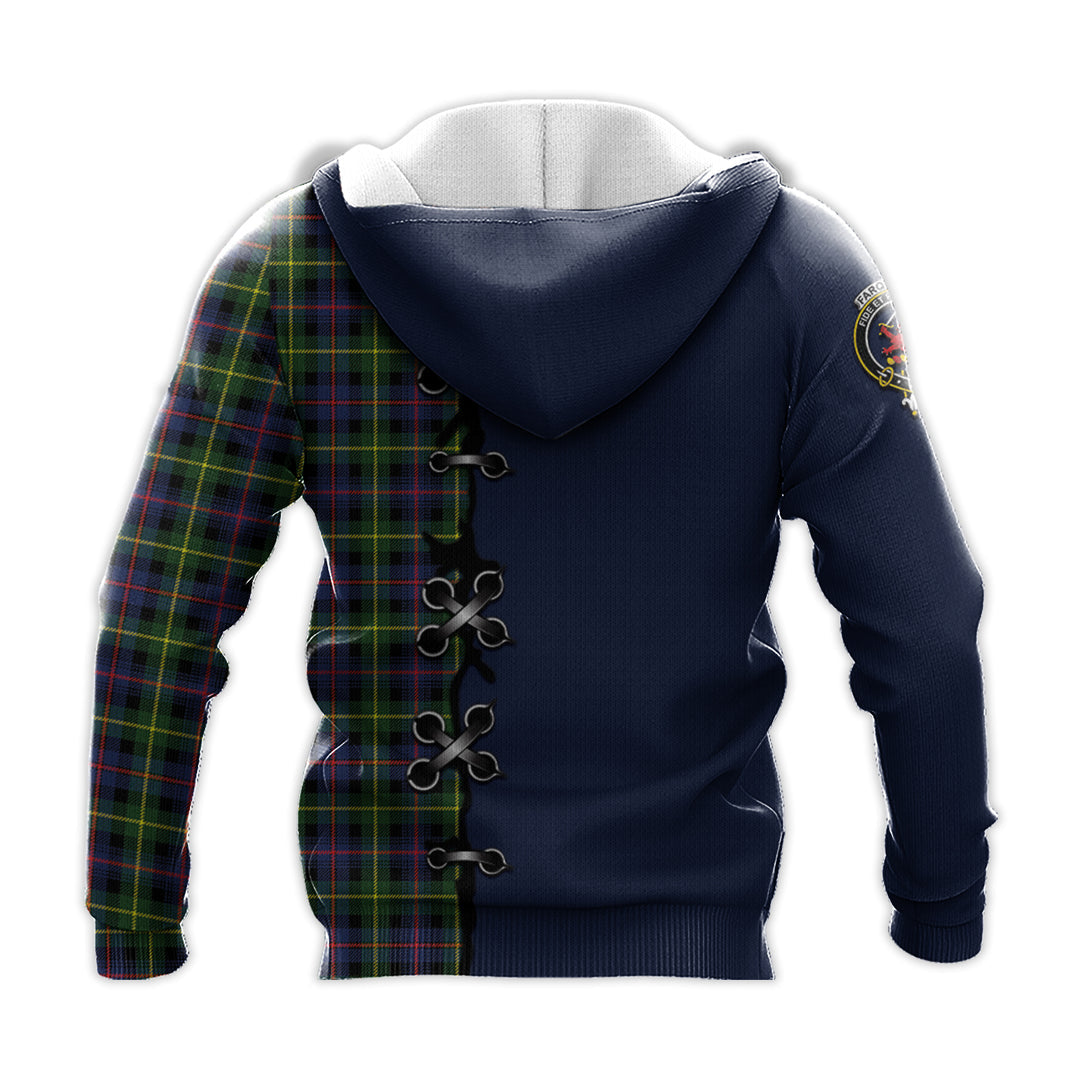 Farquharson Modern Tartan Hoodie - Lion Rampant And Celtic Thistle Style