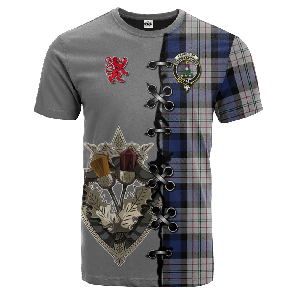 Ferguson Dress Tartan T-shirt - Lion Rampant And Celtic Thistle Style