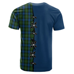 Ferguson of Atholl Tartan T-shirt - Lion Rampant And Celtic Thistle Style