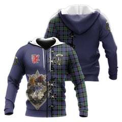 Fletcher Modern Tartan Hoodie - Lion Rampant And Celtic Thistle Style