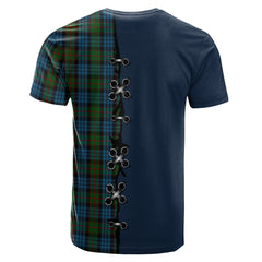 Fletcher of Dunans Tartan T-shirt - Lion Rampant And Celtic Thistle Style