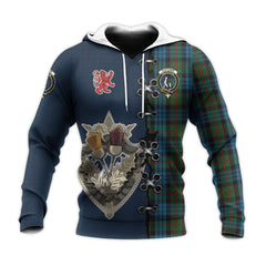 Fletcher of Dunans Tartan Hoodie - Lion Rampant And Celtic Thistle Style