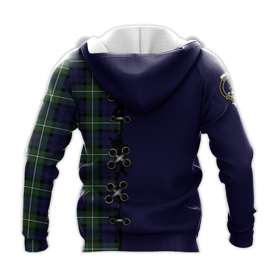 Forbes Modern Tartan Hoodie - Lion Rampant And Celtic Thistle Style