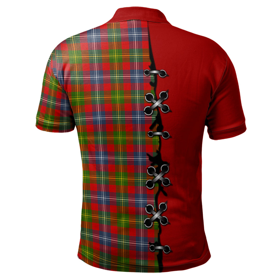 Forrester Tartan Polo Shirt - Lion Rampant And Celtic Thistle Style