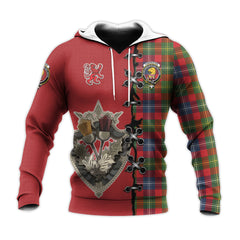 Forrester Tartan Hoodie - Lion Rampant And Celtic Thistle Style