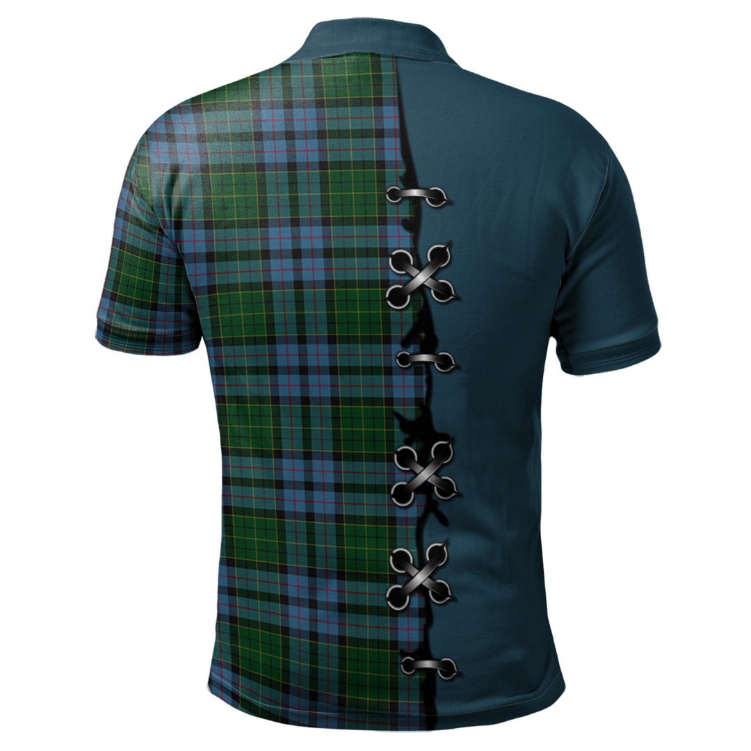 Forsyth Tartan Polo Shirt - Lion Rampant And Celtic Thistle Style