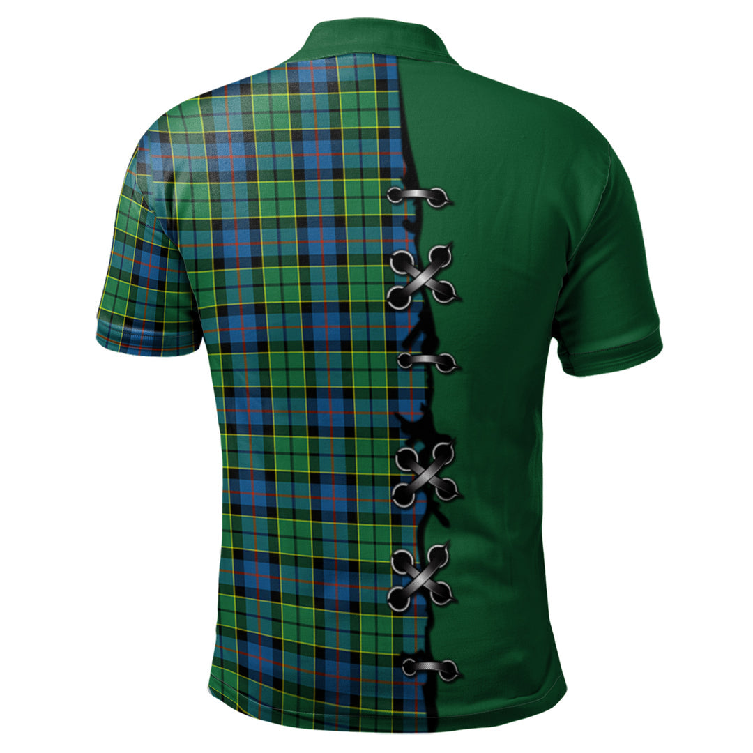 Forsyth Ancient Tartan Polo Shirt - Lion Rampant And Celtic Thistle Style