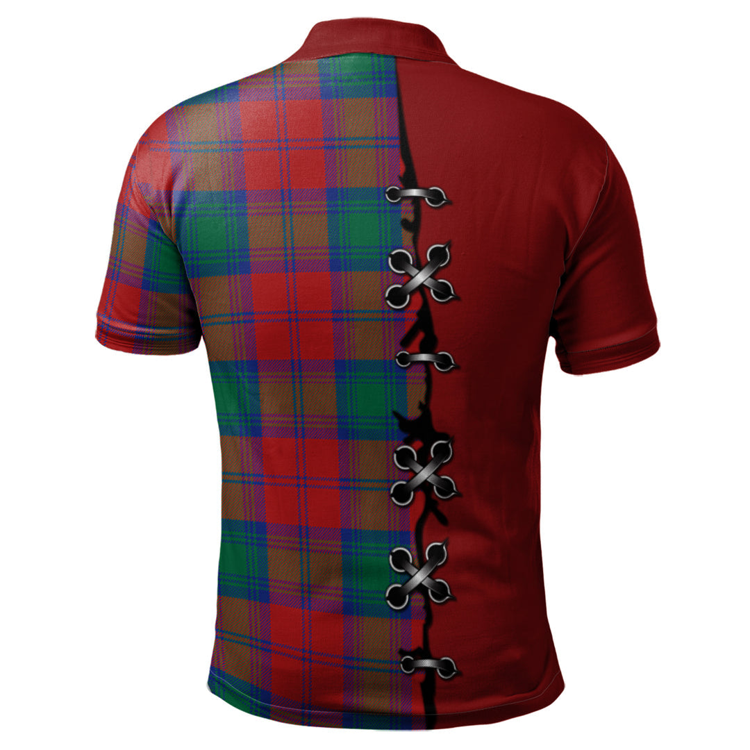 Fotheringham Modern Tartan Polo Shirt - Lion Rampant And Celtic Thistle Style