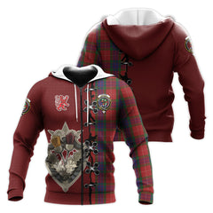 Fraser Tartan Hoodie - Lion Rampant And Celtic Thistle Style