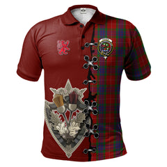 Fraser Tartan Polo Shirt - Lion Rampant And Celtic Thistle Style