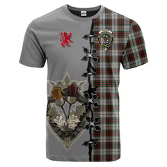 Fraser Dress Tartan T-shirt - Lion Rampant And Celtic Thistle Style