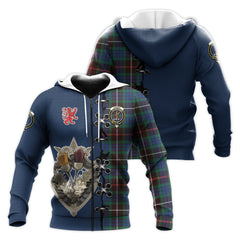 Fraser Hunting Ancient Tartan Hoodie - Lion Rampant And Celtic Thistle Style