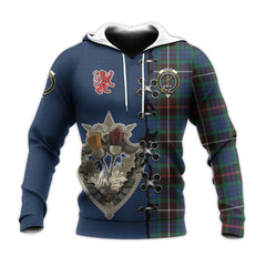 Fraser Hunting Ancient Tartan Hoodie - Lion Rampant And Celtic Thistle Style