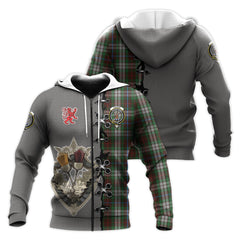 Fraser Hunting Dress Tartan Hoodie - Lion Rampant And Celtic Thistle Style