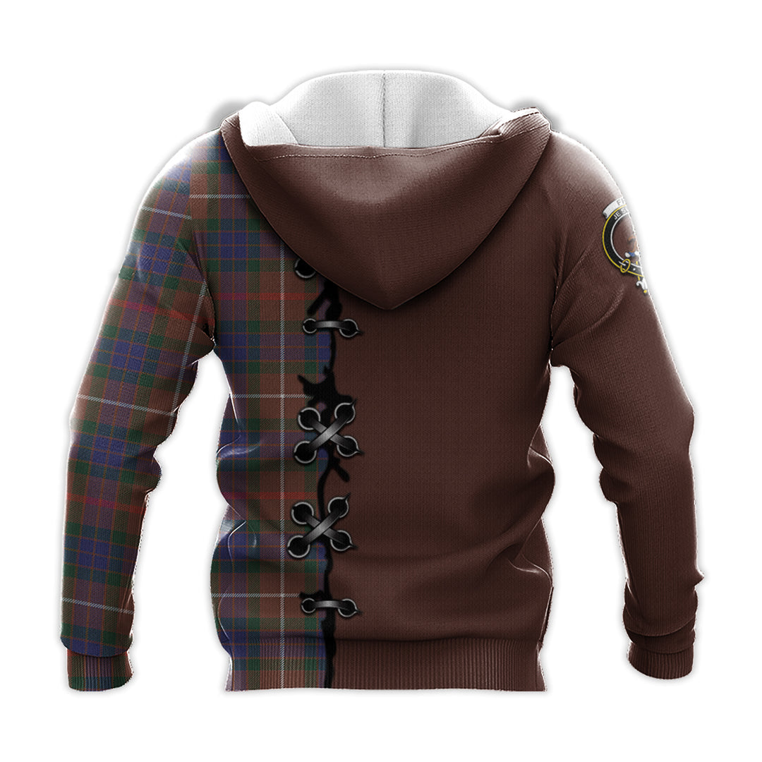 Fraser Hunting Modern Tartan Hoodie - Lion Rampant And Celtic Thistle Style