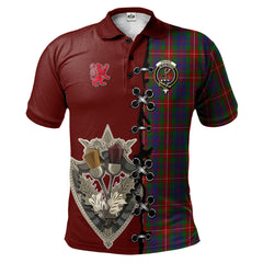 Fraser of Lovat Tartan Polo Shirt - Lion Rampant And Celtic Thistle Style