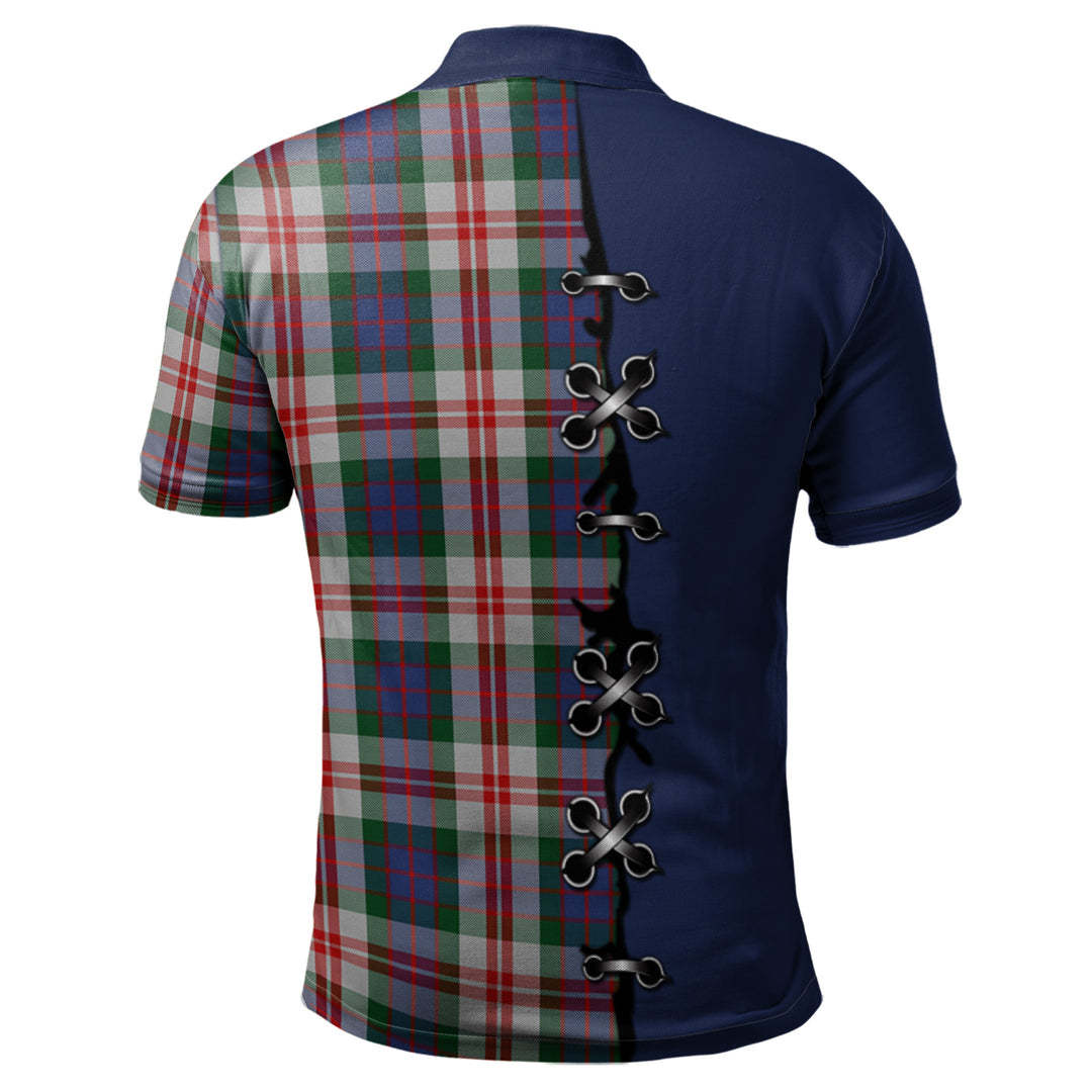 Fraser Red Dress Tartan Polo Shirt - Lion Rampant And Celtic Thistle Style