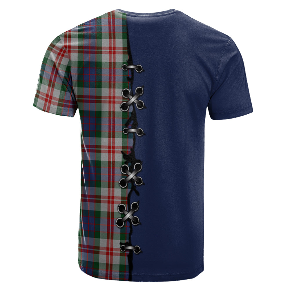 Fraser Red Dress Tartan T-shirt - Lion Rampant And Celtic Thistle Style