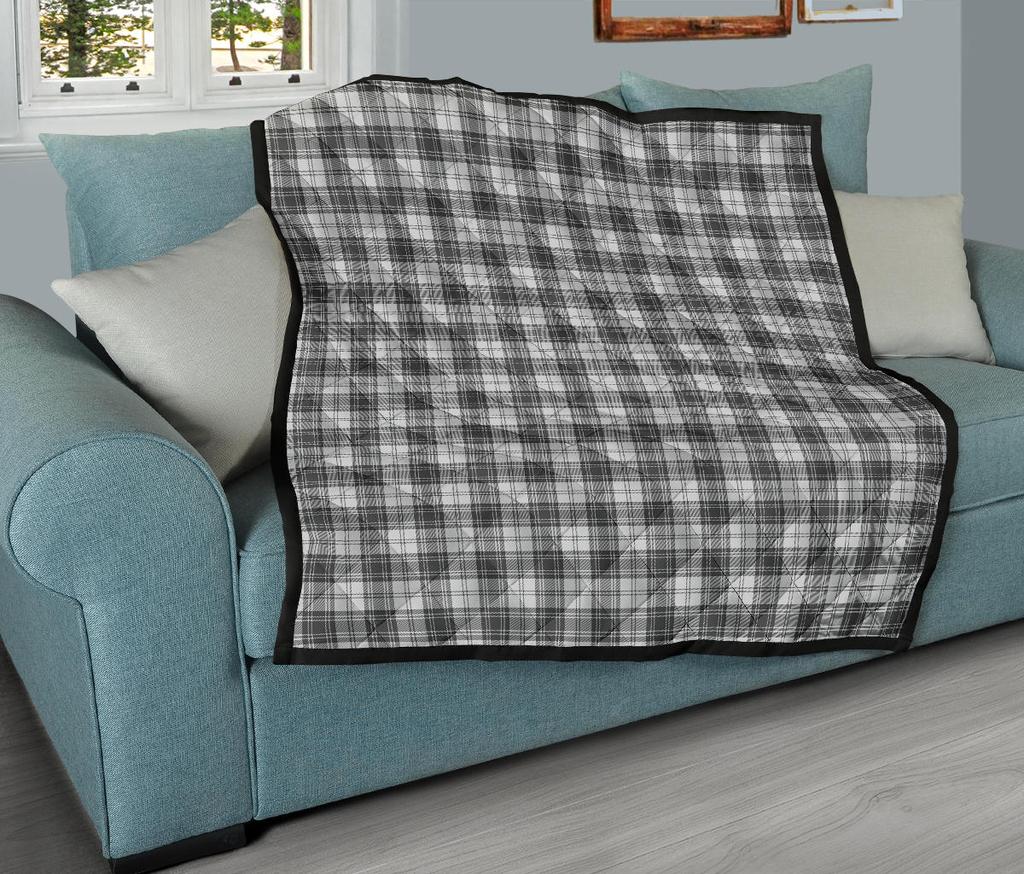 Douglas Grey Modern Tartan Quilt