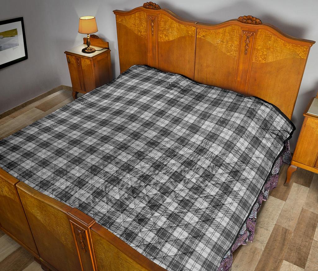 Douglas Grey Modern Tartan Quilt