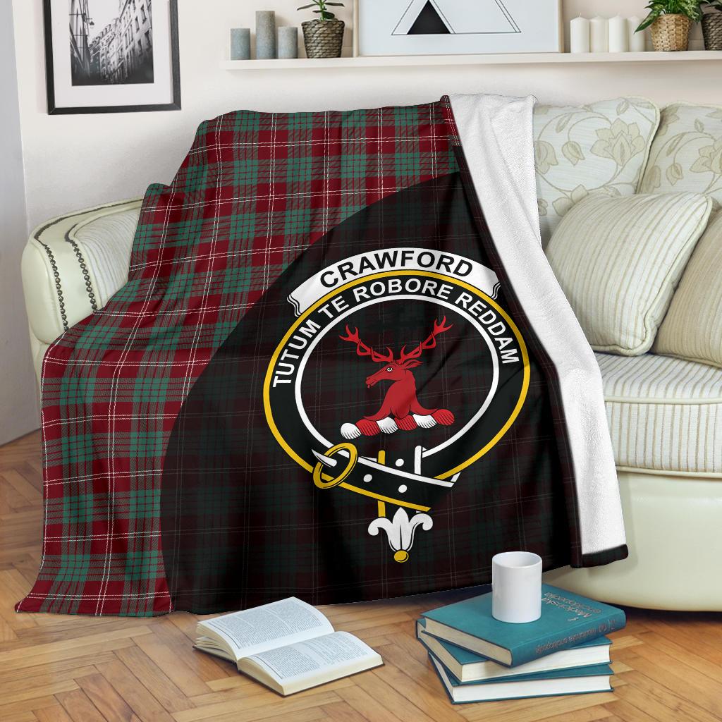 Crawford Modern Tartan Crest Blanket - 3 Sizes