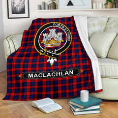 MacLachlan Family Tartan Crest Blanket - 3 Sizes