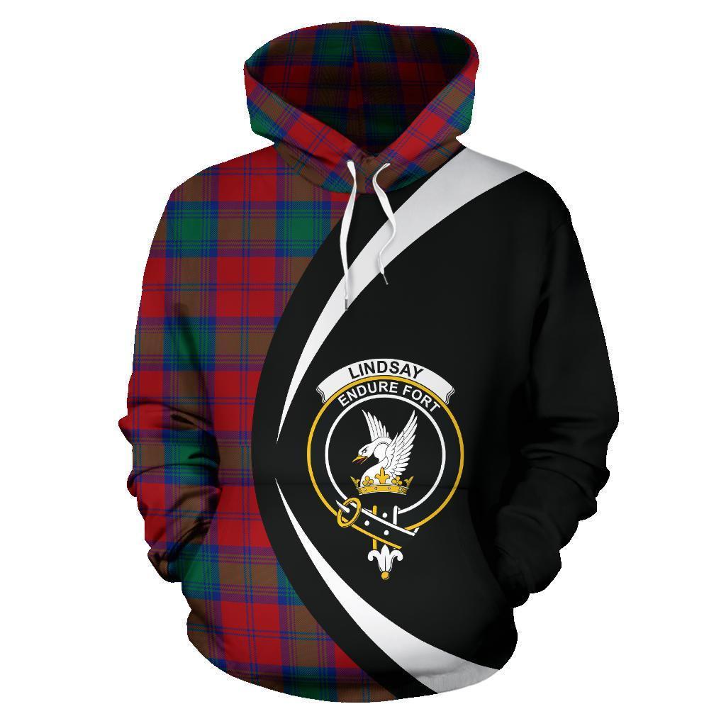 Lindsay Modern Tartan Crest Hoodie - Circle Style