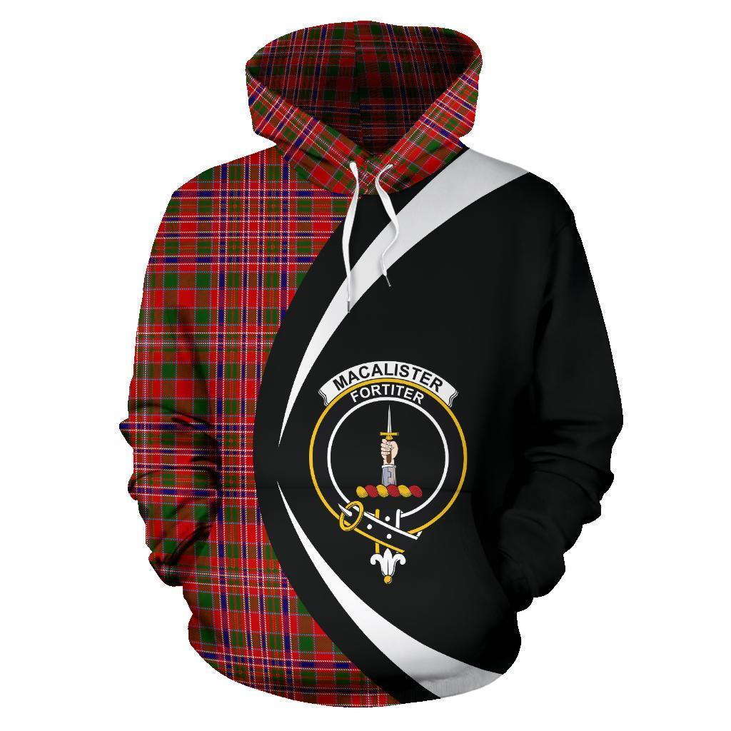 MacAlister Modern Tartan Crest Hoodie - Circle Style