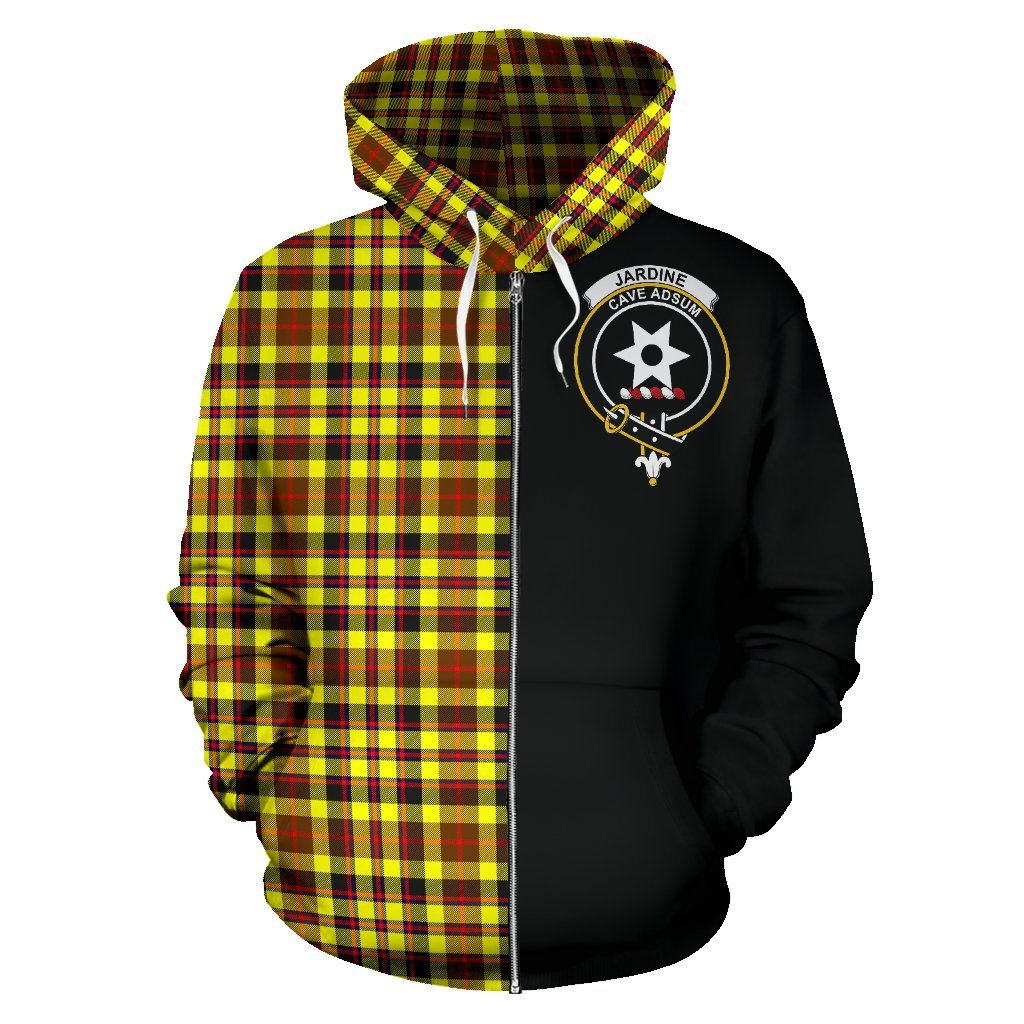 Jardine Tartan Crest Zipper Hoodie - Half Of Me Style