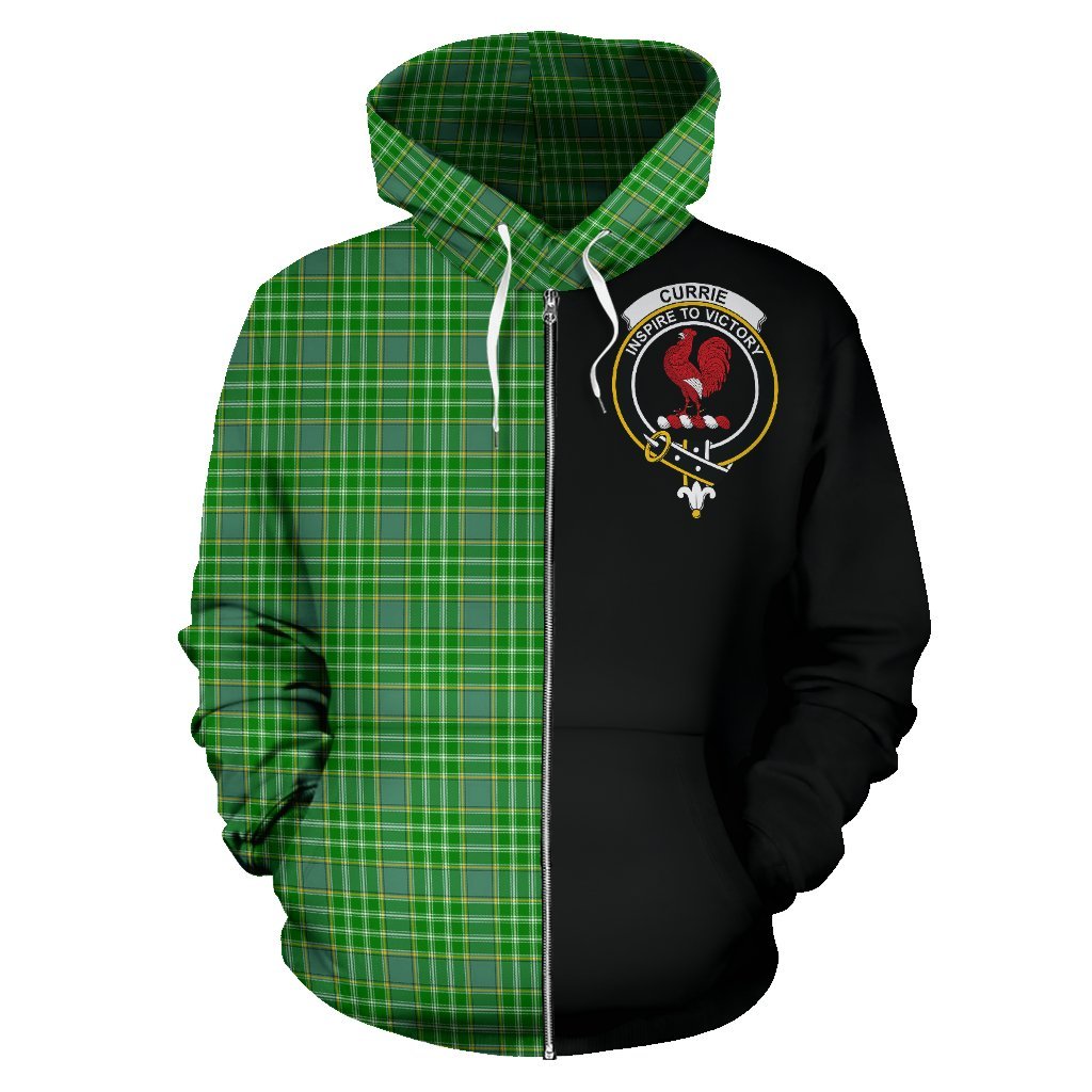 Currie Tartan Crest Zipper Hoodie - Half Of Me Style