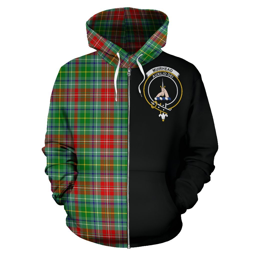 Muirhead Tartan Crest Zipper Hoodie - Half Of Me Style