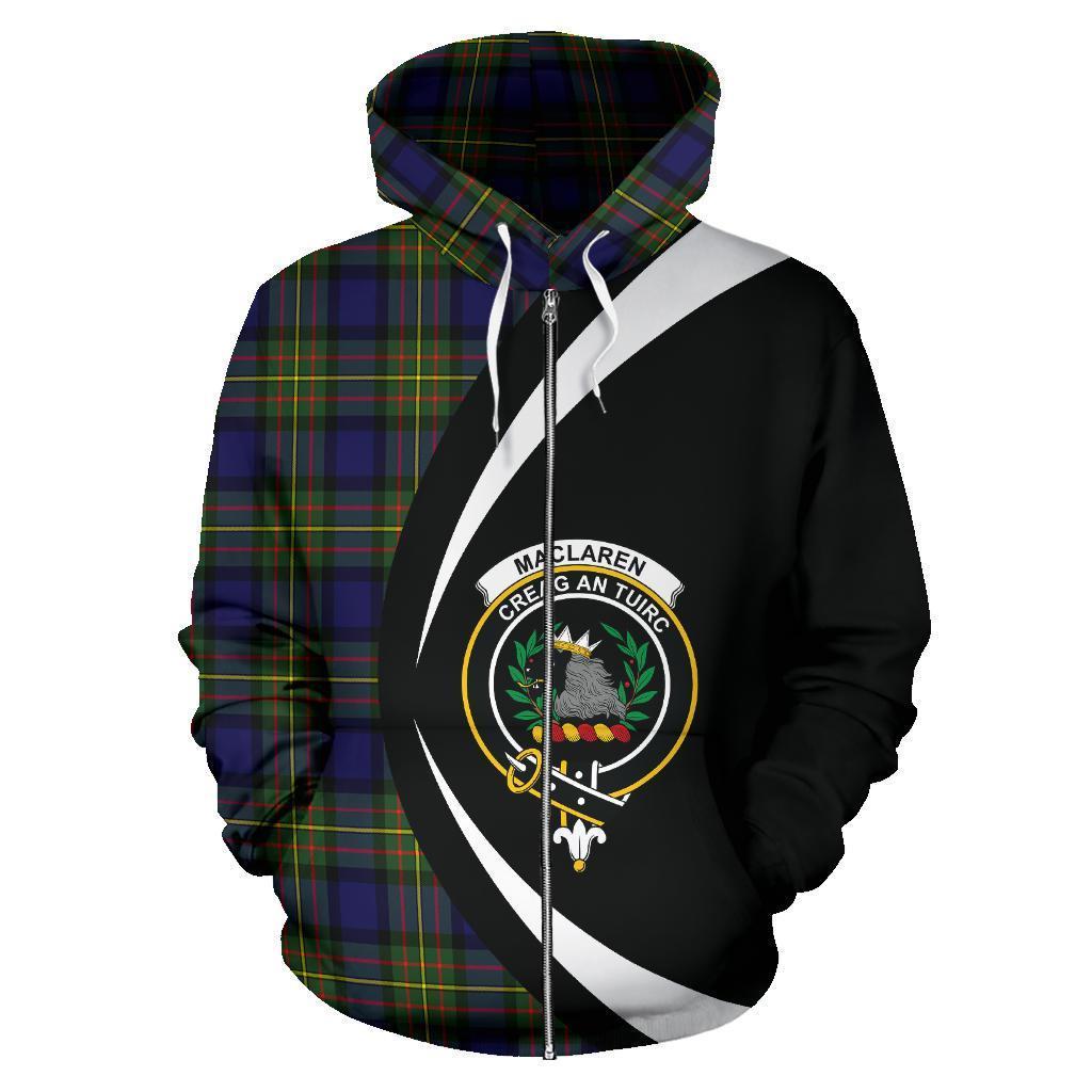 MacLaren Modern Tartan Crest Zipper Hoodie - Circle Style