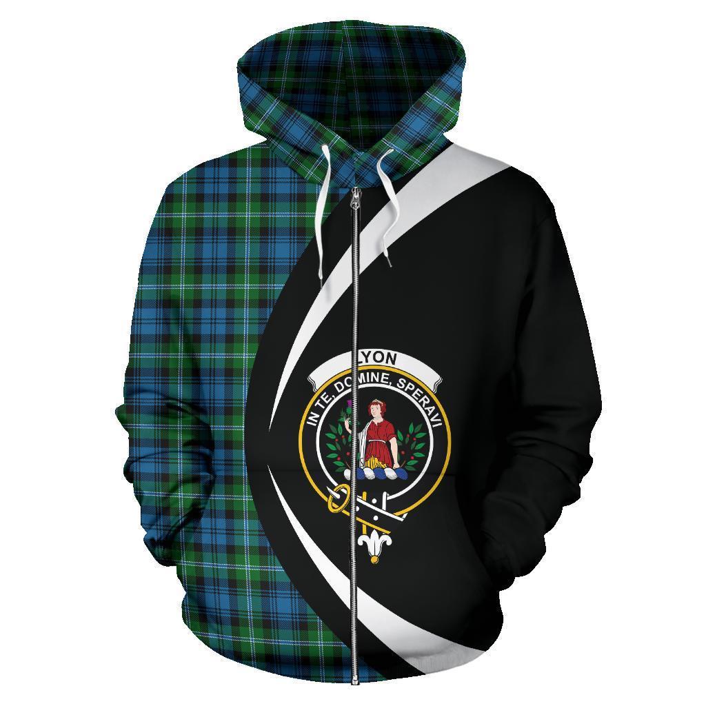 Lyon Tartan Crest Zipper Hoodie - Circle Style