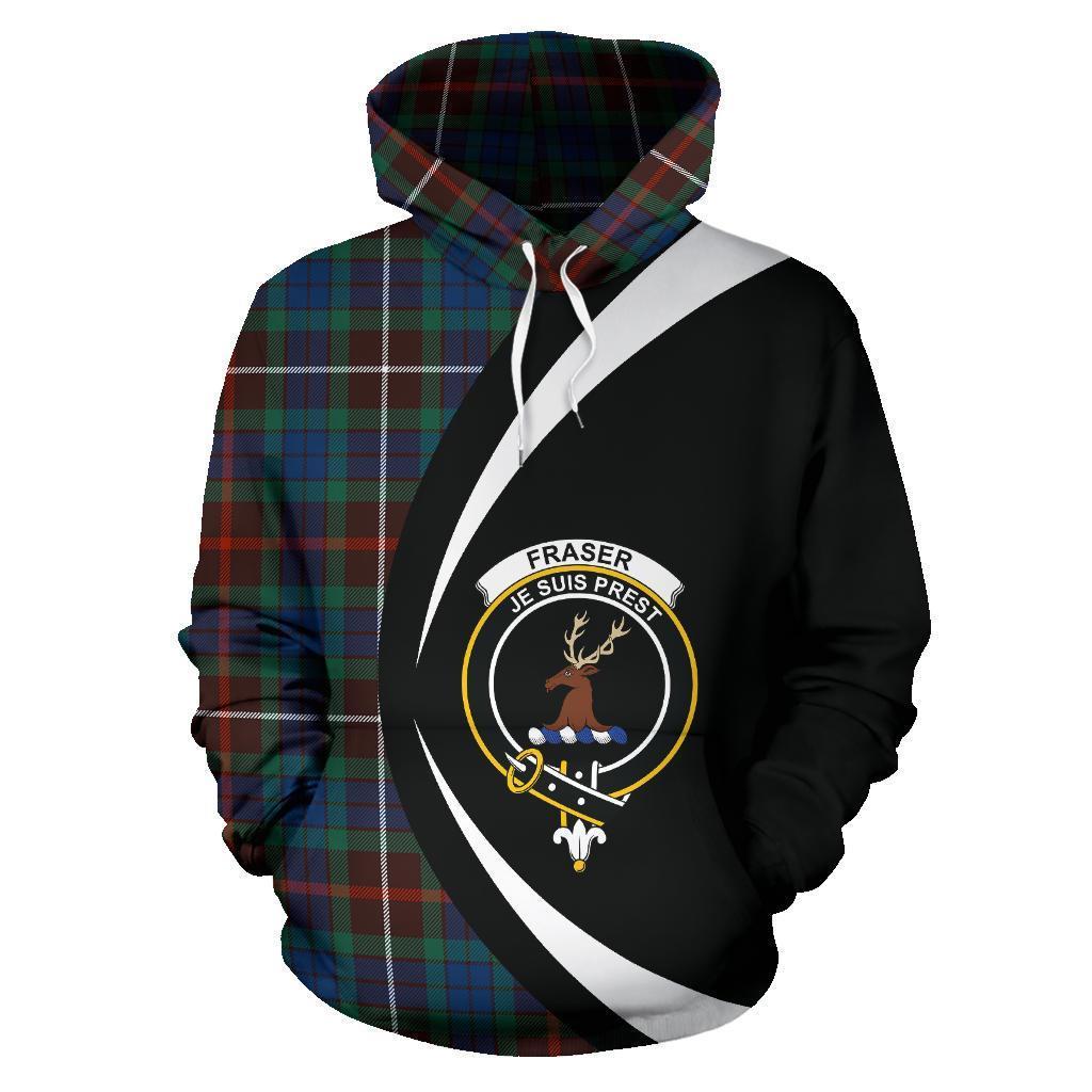 Fraser Hunting Ancient Tartan Crest Hoodie - Circle Style