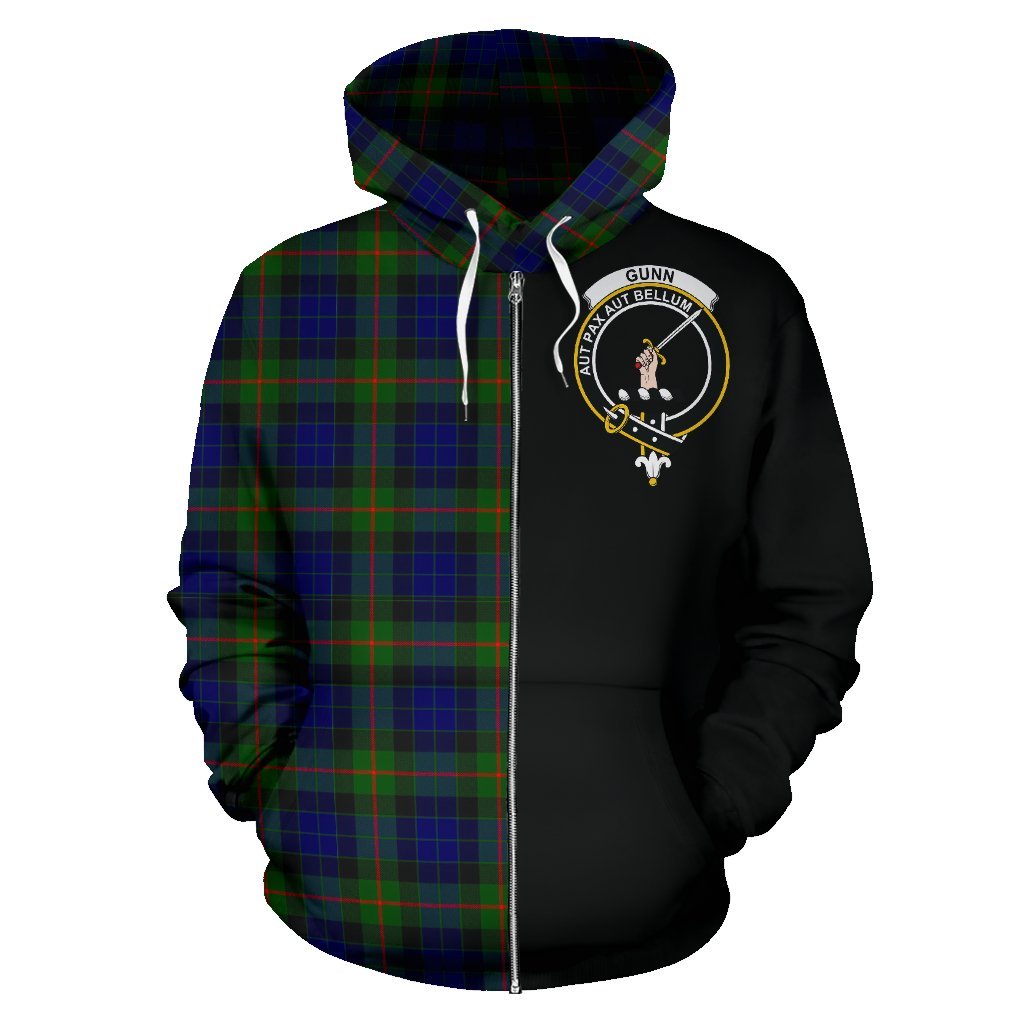 Gunn Modern Tartan Crest Zipper Hoodie - Half Of Me Style