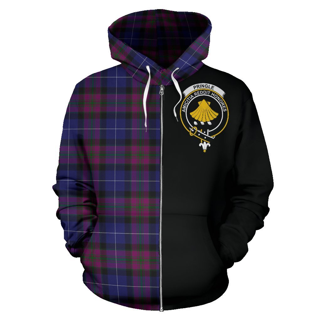 Pride of Scotland Tartan Crest Zipper Hoodie - Half Of Me Style