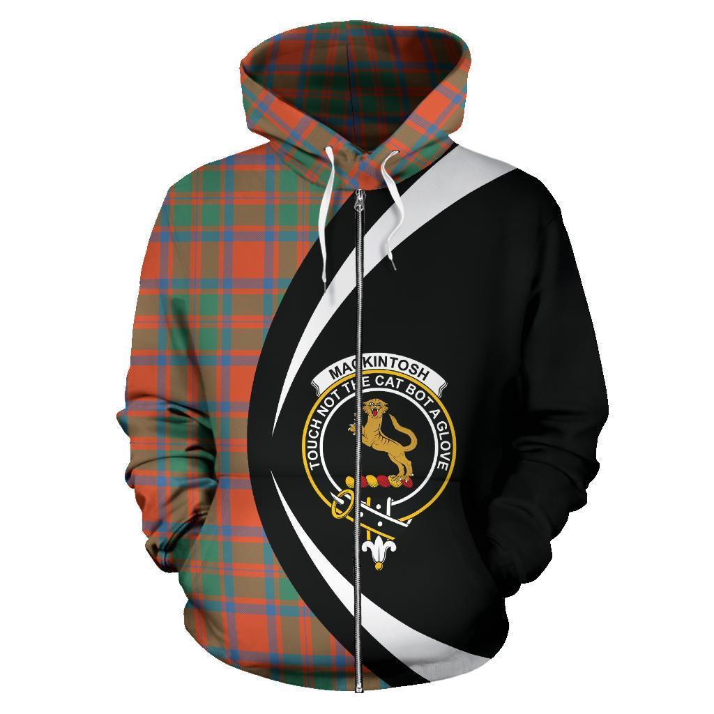 MacKintosh Ancient Tartan Crest Zipper Hoodie - Circle Style