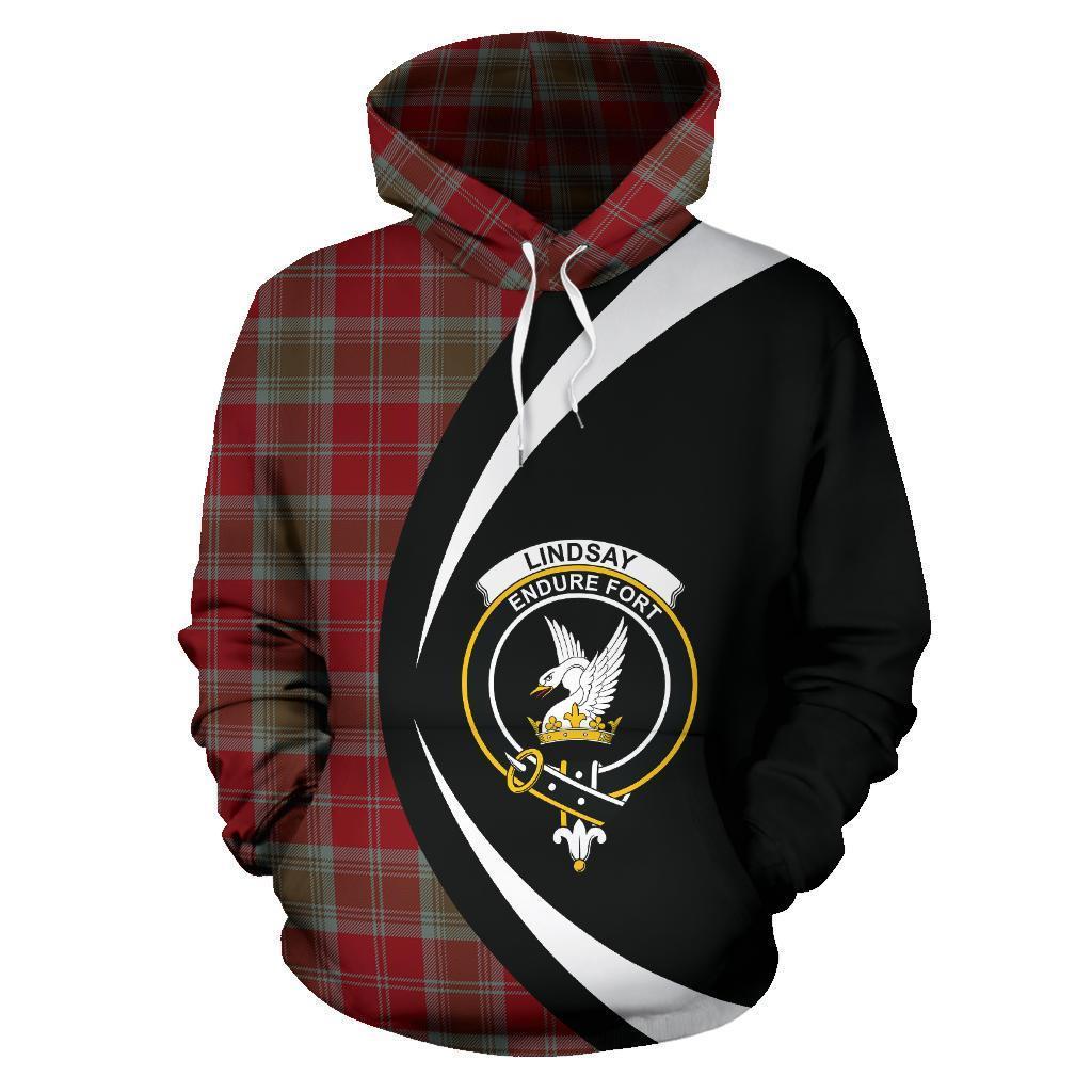 Lindsay Weathered Tartan Crest Hoodie - Circle Style