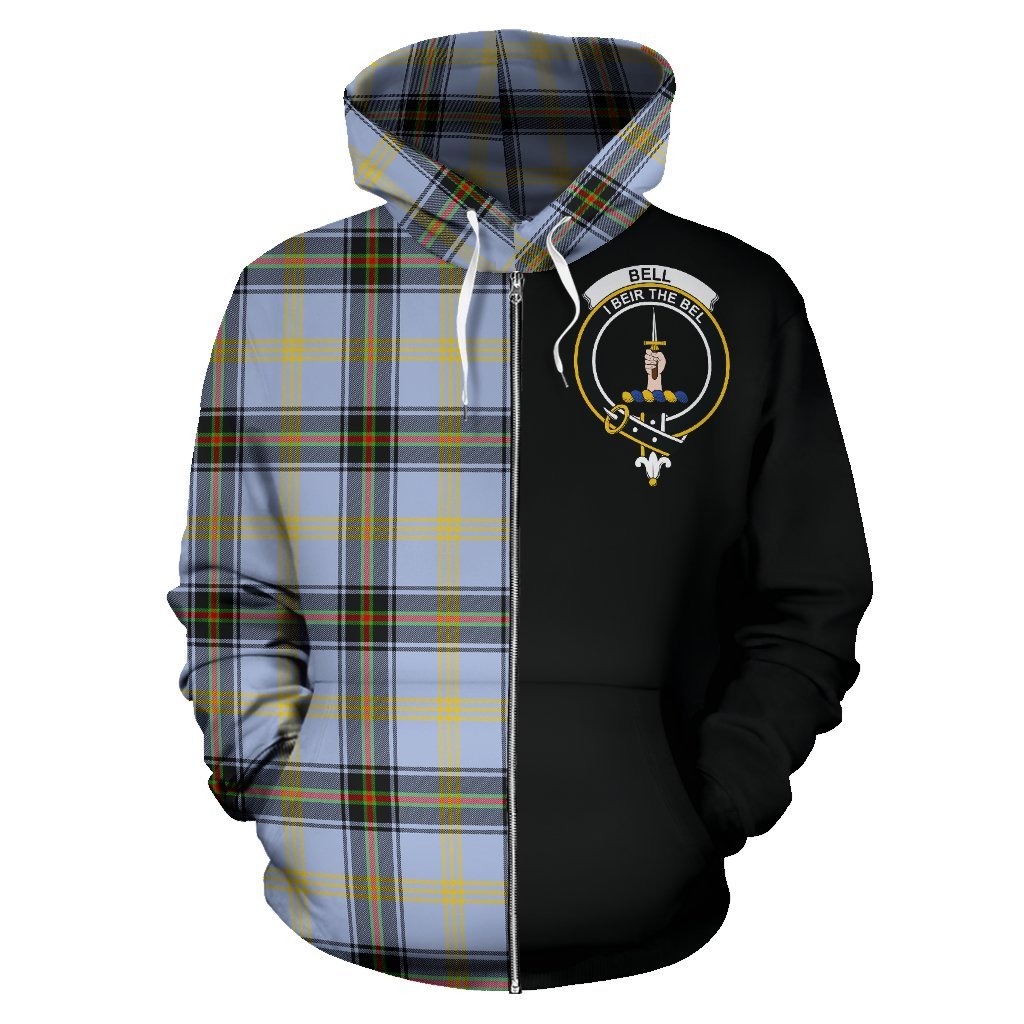 Bell of the Borders Tartan Crest Zipper Hoodie - Half Of Me Style