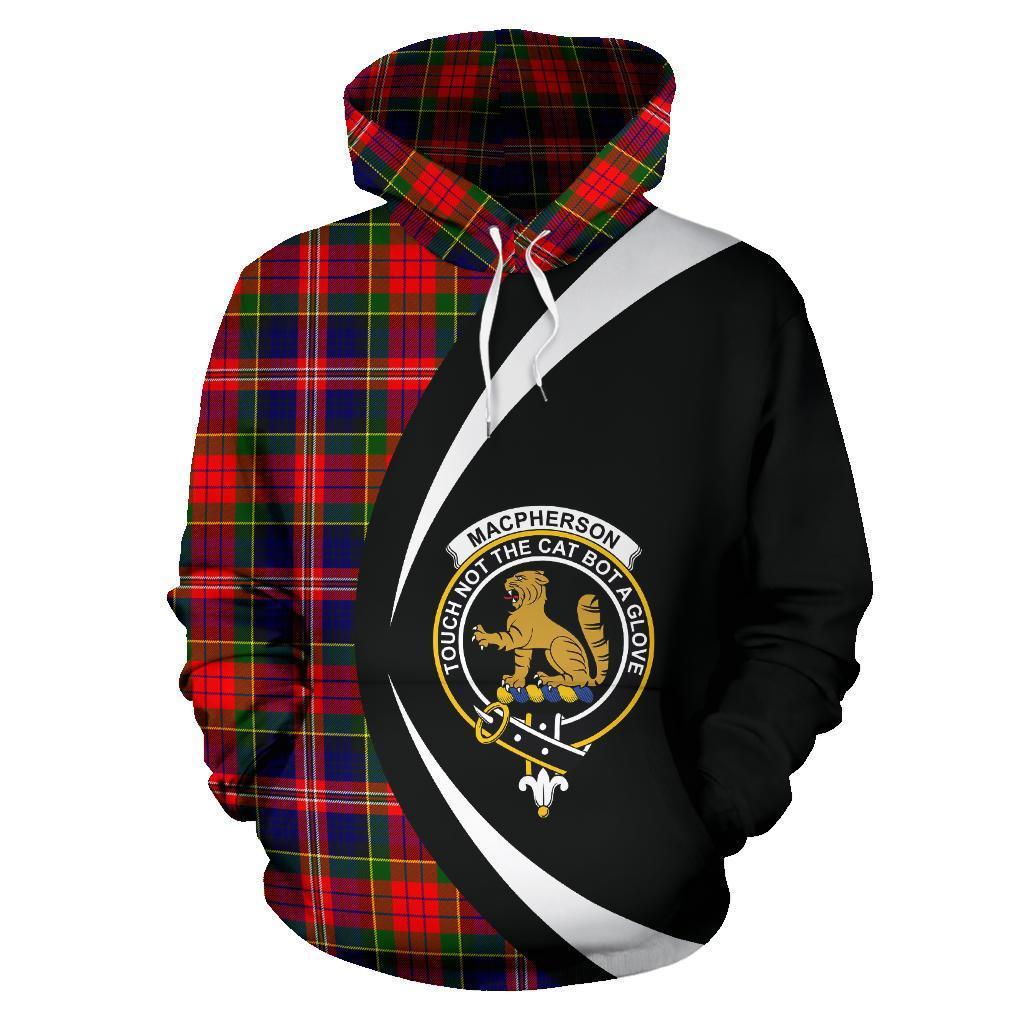 MacPherson Modern Tartan Crest Hoodie - Circle Style