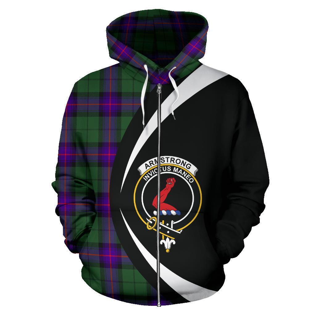 Armstrong Modern Tartan Crest Zipper Hoodie - Circle Style