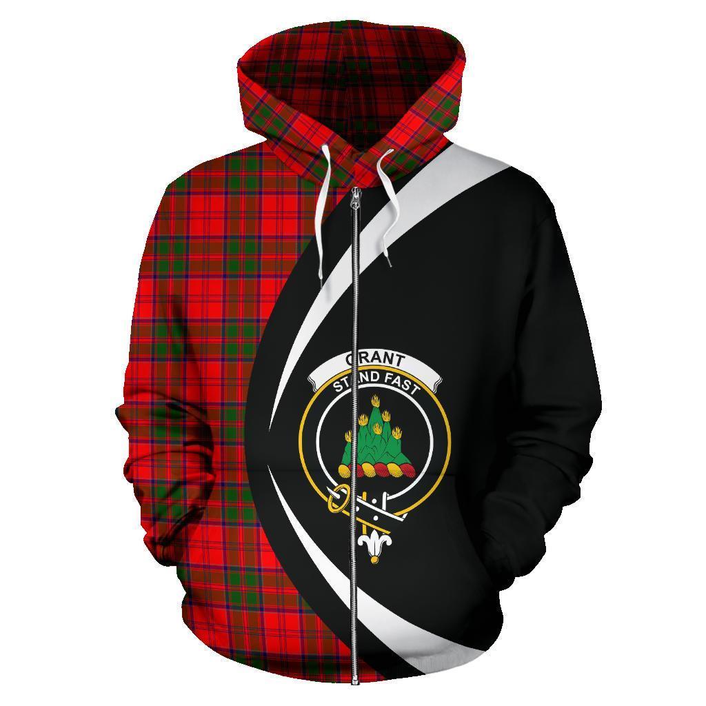 Grant Modern Tartan Crest Zipper Hoodie - Circle Style