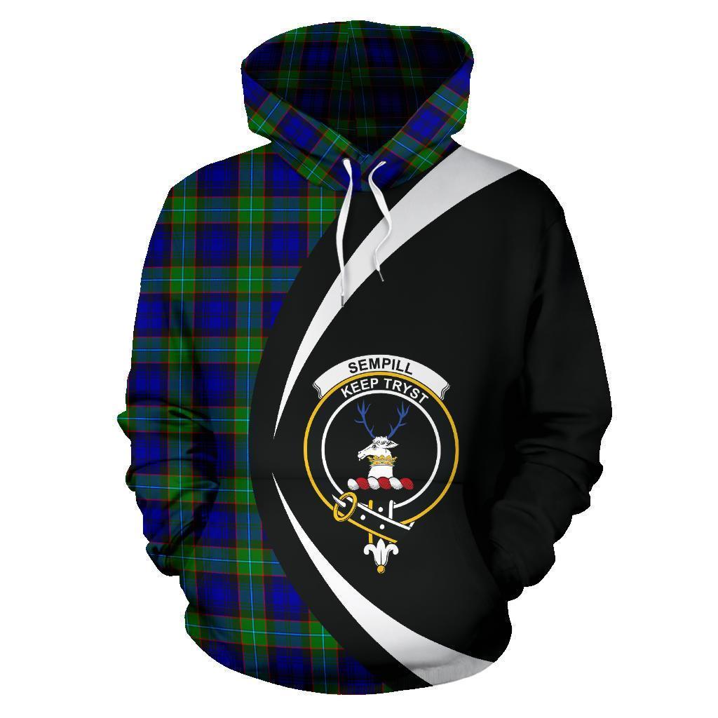 Sempill Modern Tartan Crest Hoodie - Circle Style