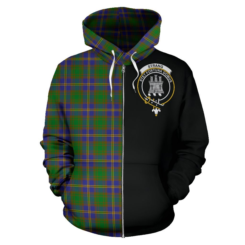 Strange Of Balkaskie Tartan Crest Zipper Hoodie - Half Of Me Style