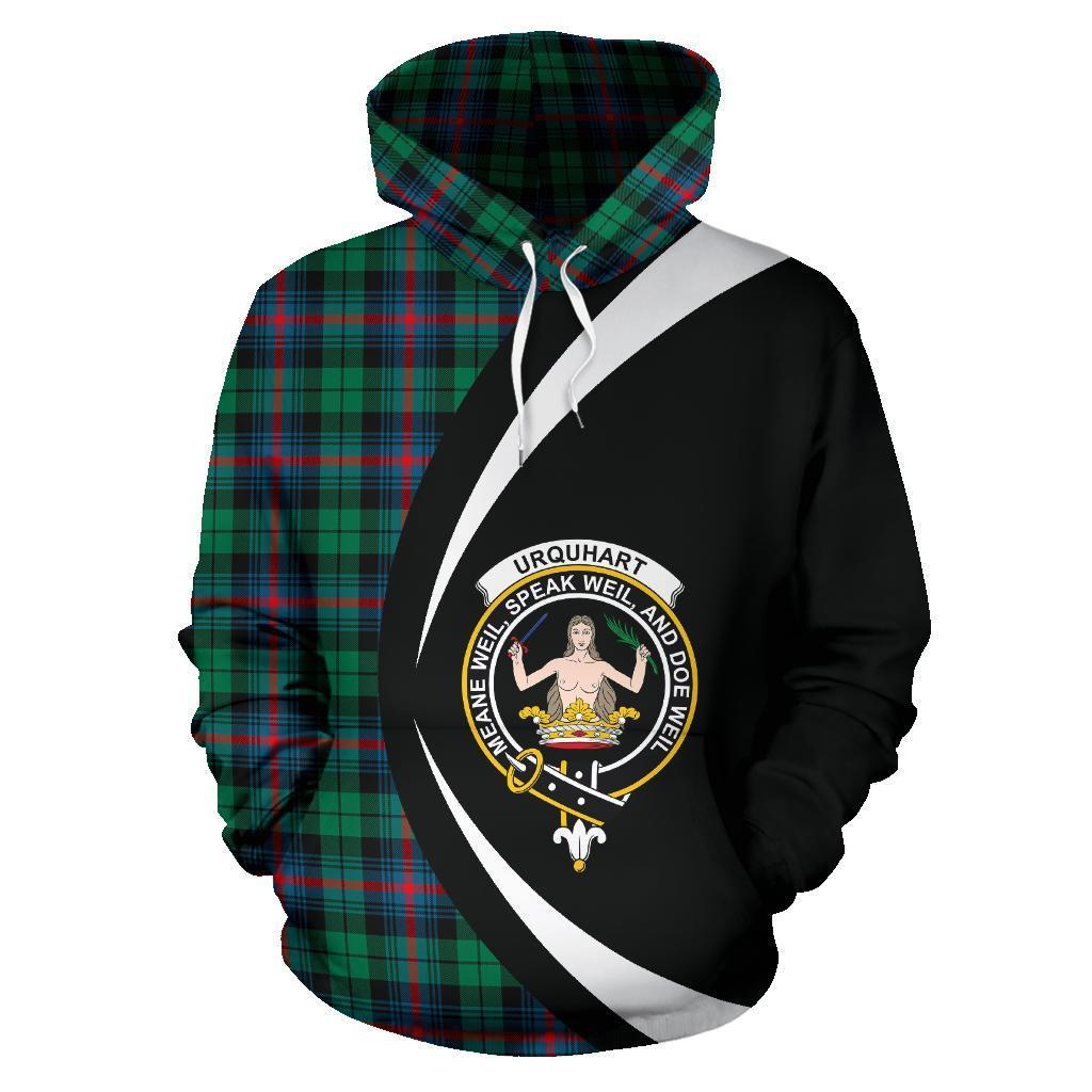 Urquhart Broad Red Ancient Tartan Crest Hoodie - Circle Style