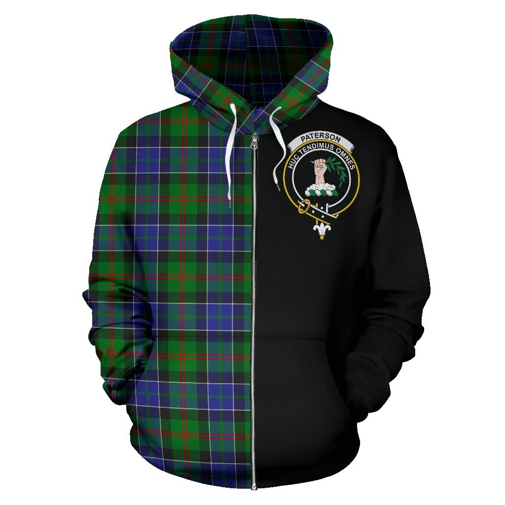 Paterson Tartan Crest Zipper Hoodie - Half Of Me Style