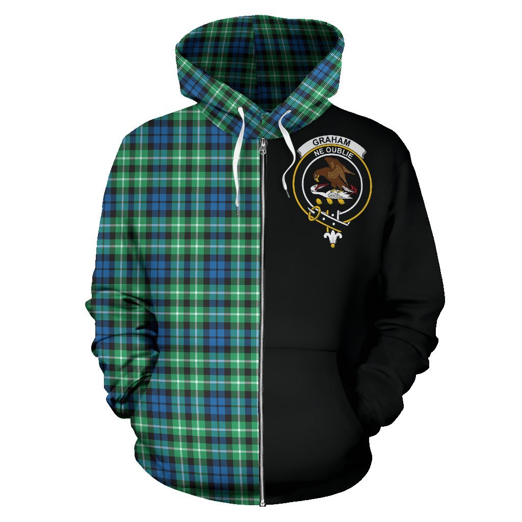 Graham of Montrose Ancient Tartan Crest Zipper Hoodie - Half Of Me Style