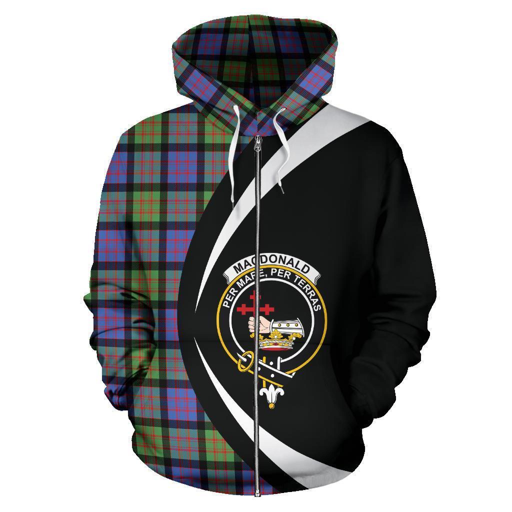 MacDonald Ancient Tartan Crest Zipper Hoodie - Circle Style