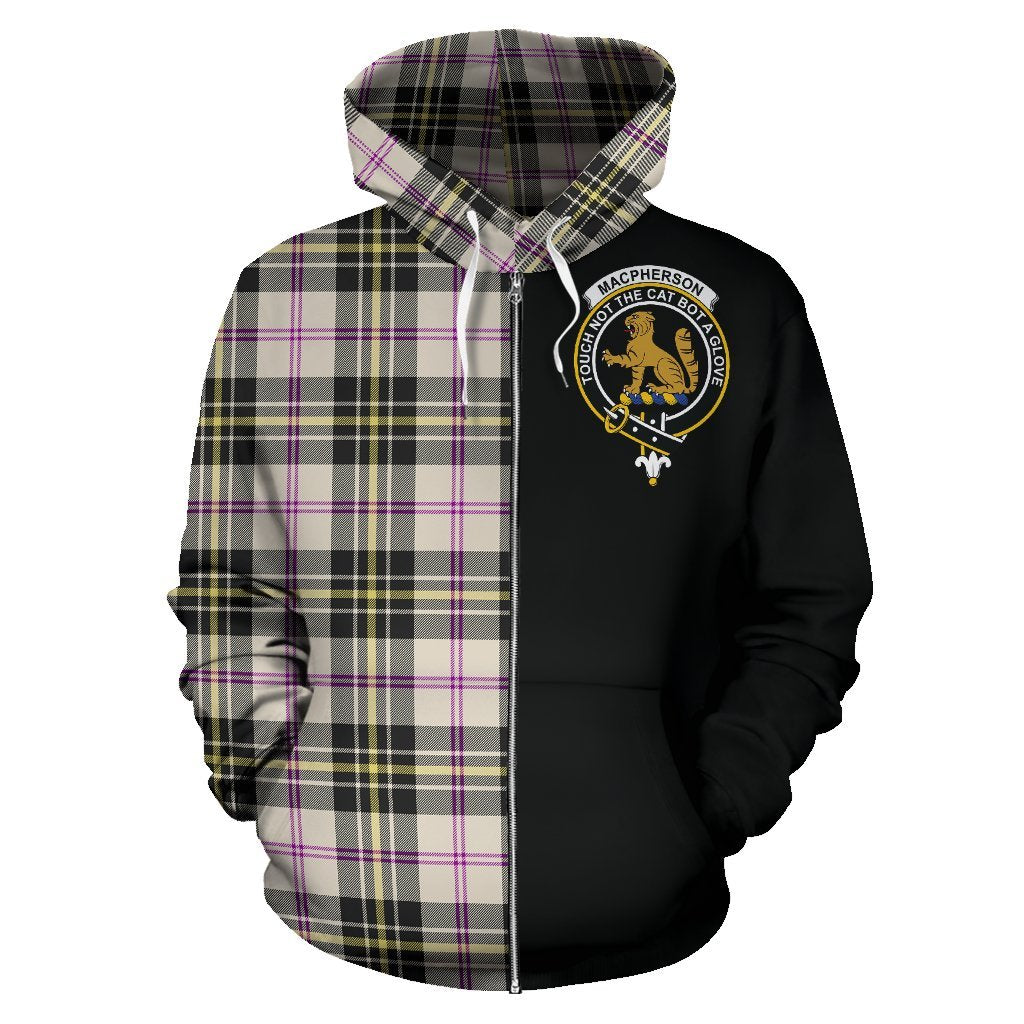 MacPherson Dress Ancient Tartan Crest Zipper Hoodie - Half Of Me Style