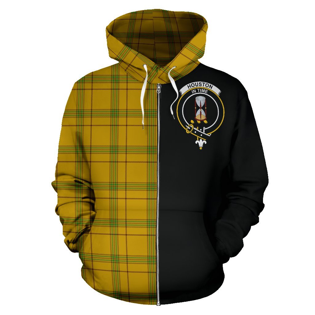 Houston Tartan Crest Zipper Hoodie - Half Of Me Style